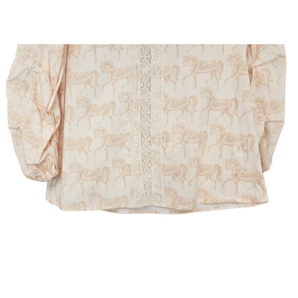 Women's - Ronner Evelyn Blossomare Horse Print Blouse, Size XL - Picture 6 of 12